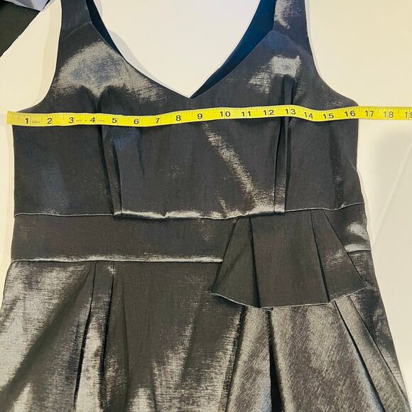 Max And Cleo Metallic Gray Draped Sleeveless Dress Size M Medium NEW - Picture 7 of 8